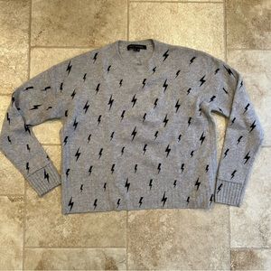Skull Cashmere Lightening Bolt Cashmere Sweater